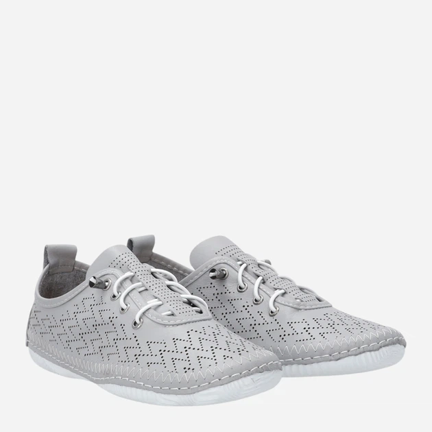 Półbuty damskie skórzane ażurowe Venezia R165LEGEOSP047 38 (5UK) 24.4 cm Szare (5906140829431) - obraz 4