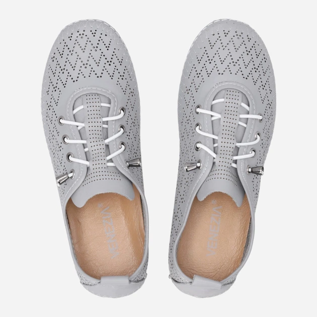 Półbuty damskie skórzane ażurowe Venezia R165LEGEOSP047 39 (6UK) 25 cm Szare (5906140829448) - obraz 5