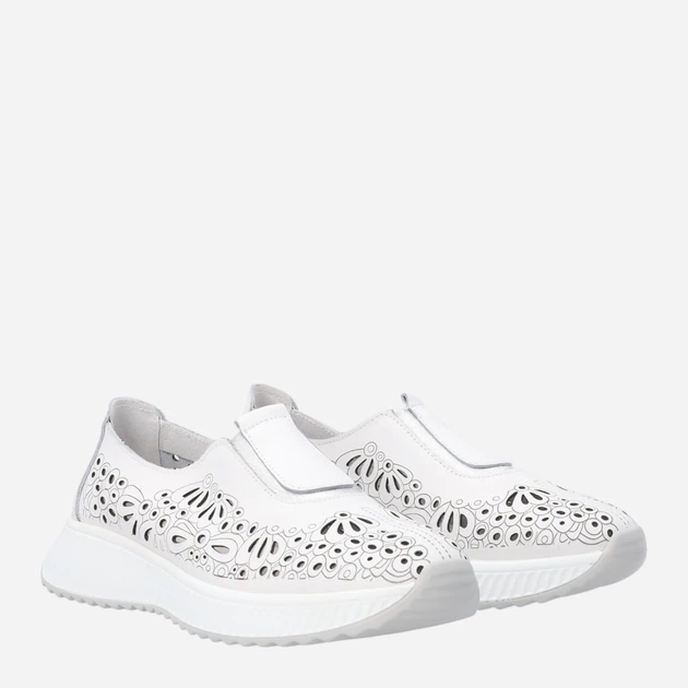 Półbuty damskie skórzane ażurowe Venezia S056LEWHOSP007 40 (7UK) 26 cm Białe (5906140642160) - obraz 4