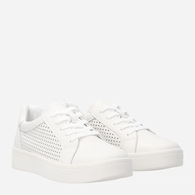 Sneakersy damskie skórzane do kostki na platformie Venezia S064LEWHOSP007 41 (8UK) 26.5 cm Białe (5906140642788) - obraz 4