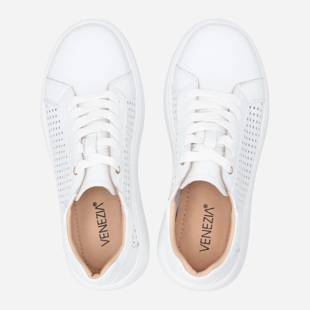 Жіночі туфлі зі шкіри Venezia S086LEWHOSP007 40 (7UK) 26 см Білі (5906140644454) - зображення 5