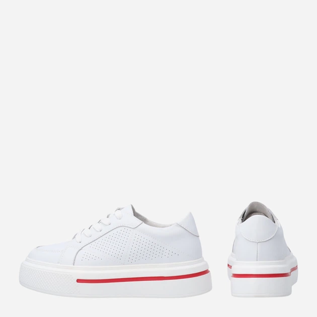 Sneakersy damskie skórzane do kostki na platformie Venezia S092LEWHOSP007 38 (5UK) 24.4 cm Białe (5906140648520) - obraz 3