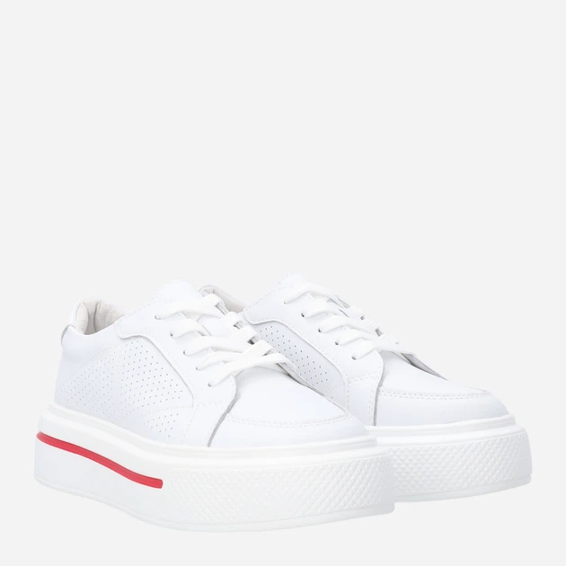 Sneakersy damskie skórzane do kostki na platformie Venezia S092LEWHOSP007 36 (3UK) 23.5 cm Białe (5906140648506) - obraz 4