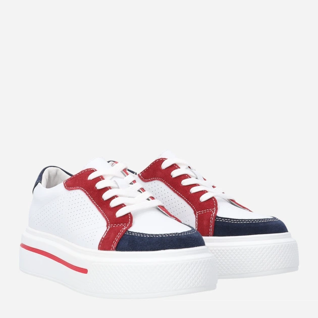 Sneakersy damskie skórzane do kostki na platformie Venezia S092LEMUOSP007 40 (7UK) 26 cm Białe (5906140644867) - obraz 4