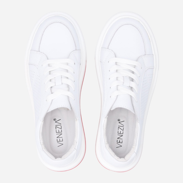 Sneakersy damskie skórzane do kostki na platformie Venezia S092LEWHOSP007 36 (3UK) 23.5 cm Białe (5906140648506) - obraz 5