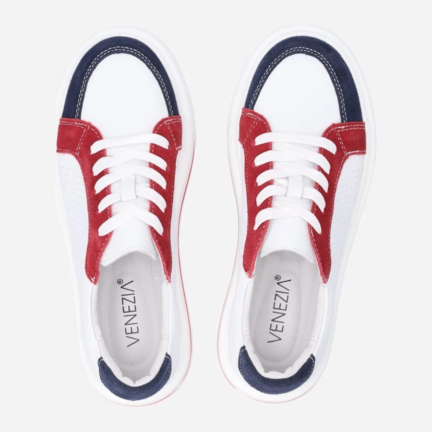 Sneakersy damskie skórzane do kostki na platformie Venezia S092LEMUOSP007 40 (7UK) 26 cm Białe (5906140644867) - obraz 5
