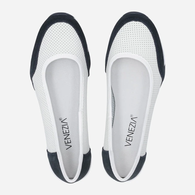 Жіночі балетки зі шкіри Venezia S140LEWNOBA007 36 (3UK) 23.5 см Білі (5906140646618) - зображення 5