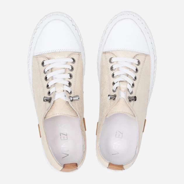 Жіночі кеди низькі Venezia T003LEGOOSP153 38 (5UK) 24.4 см Бежеві (5906140772287) - зображення 5