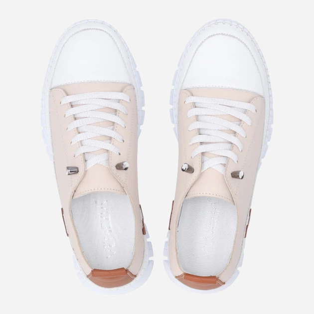 Półbuty damskie skórzane na grubej podeszwie Venezia T004LEBEOSP153 37 (4UK) 24 cm Beżowe (5906140772515) - obraz 5