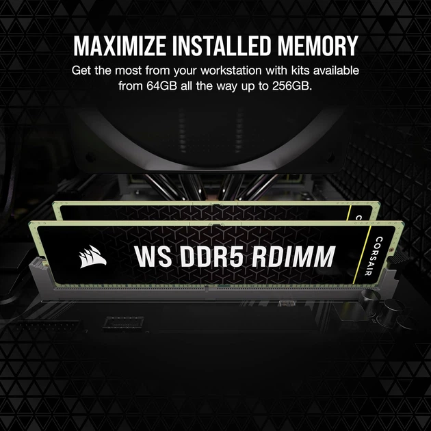 Оперативна пам'ять Corsair WS DDR5 ECC RDIMM 128GB (4x32GB) DDR5 DRAM 5600MTs CL40 (CMA128GX5M4B5600C40) - изображение 5