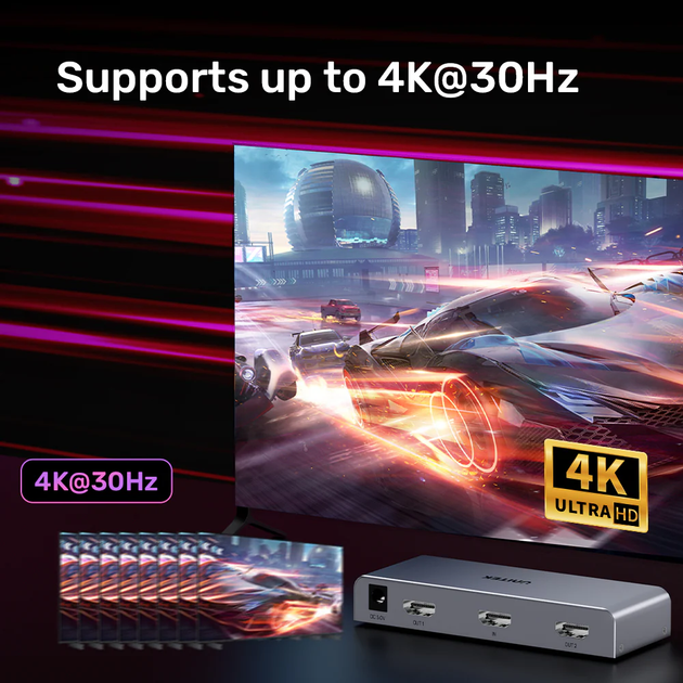 Сплітер Unitek 4K HDMI Splitter 1 In 2 Out (V1130A01) - зображення 10
