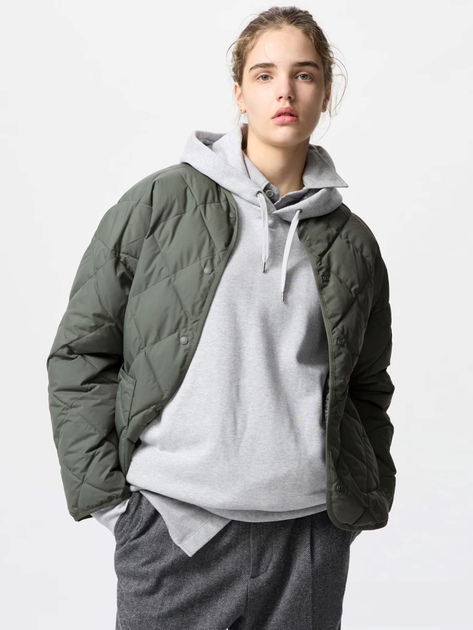 Куртка демисезонная короткая женская Uniqlo 424499909 2XL Зеленая ( 1159830359) 