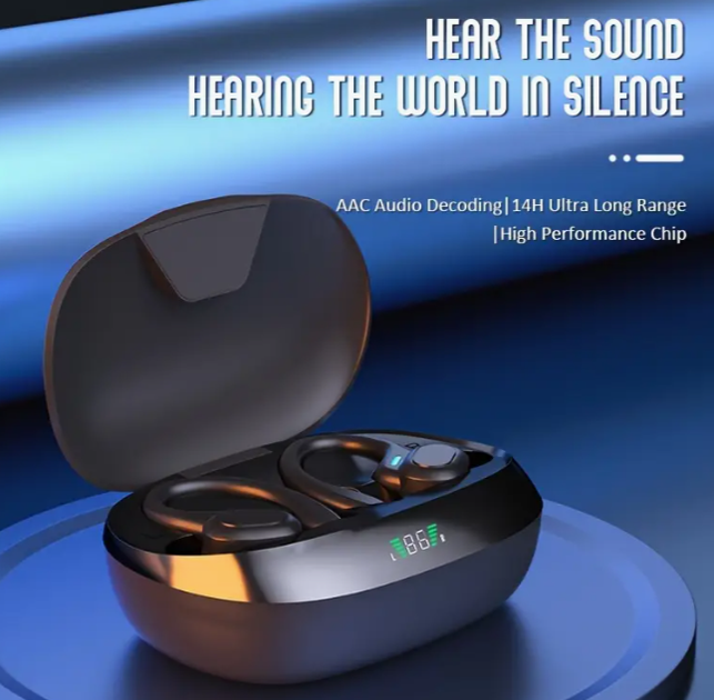 Вакуумные bluetooth наушники Ture TWS для спорта серые - изображение 6