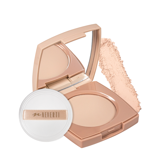 Пудра для лица водостойкая компактная Neverti Creamy Dimension (NP202), 002 Fair Pink Светло-розовая - изображение 2
