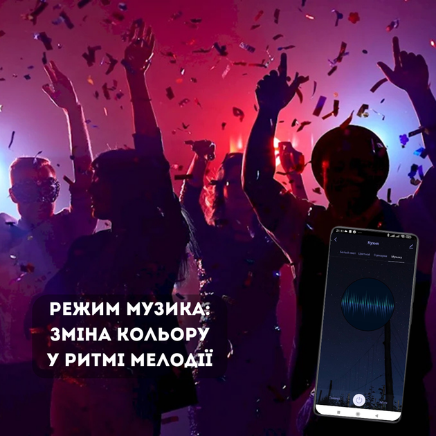 Розумна лампочка RGB смарт лампа Е14 з керуванням з телефону wifi - зображення 13