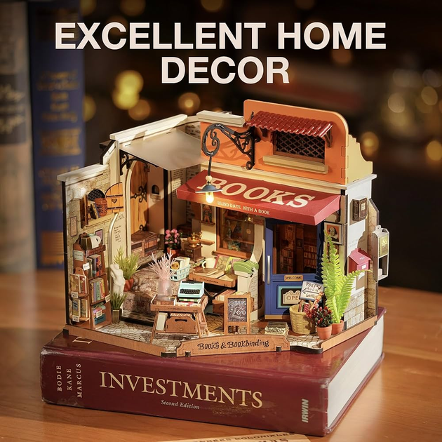 Składane klocki Robotime DIY Corner Bookstore DG164 (6946785120196) - obraz 5