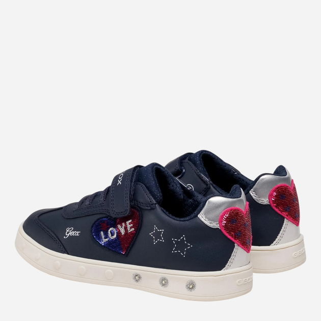 Sneakersy dziecięce dla dziewczynki świecące Geox J158WI000BC-C4002 30 Granatowe (8050036053824) - obraz 4