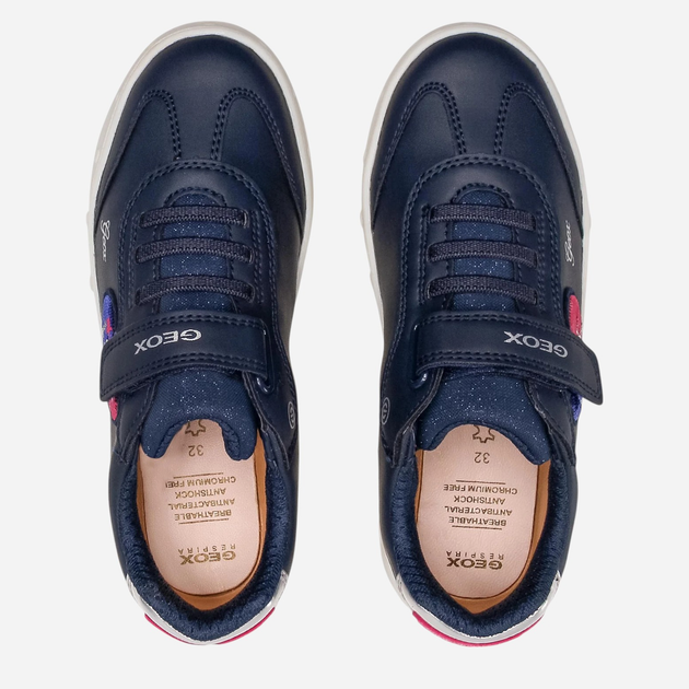 Sneakersy dziecięce dla dziewczynki świecące Geox J158WI000BC-C4002 29 Granatowe (8050036053817) - obraz 5