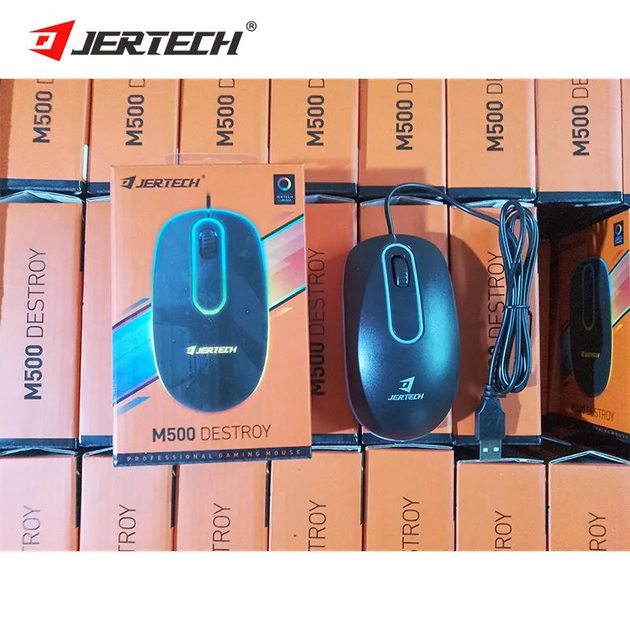 Ігрова дротова миша Jertech M500 DESTROY 4800 DPI 3 кнопки RGB - изображение 4