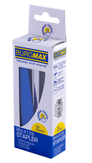 Степлер BUROMAX 15арк. №10 4128-02 RUBBER TOUCH, синій (12) /BM.4128-02/ - изображение 5