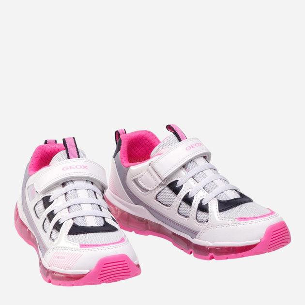 Buty sportowe dziecięce dla dziewczynki świecące LED Geox J0245C0KNAS-C0563 25 Białe (8054730390865) - obraz 3