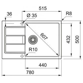Кухонна мийка Franke Sirius 2.0 S2D 611-78 XL (143.0671.747) з тектонайта - врізна - оборотна - Бежевий (2 отвори) - зображення 2