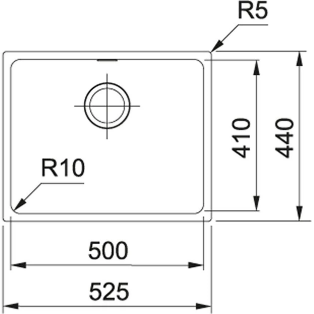 Кухонна мийка Franke Sirius SID 110-50 (125.0395.608) з тектонайта - монтаж під стільницю - Білий - зображення 2