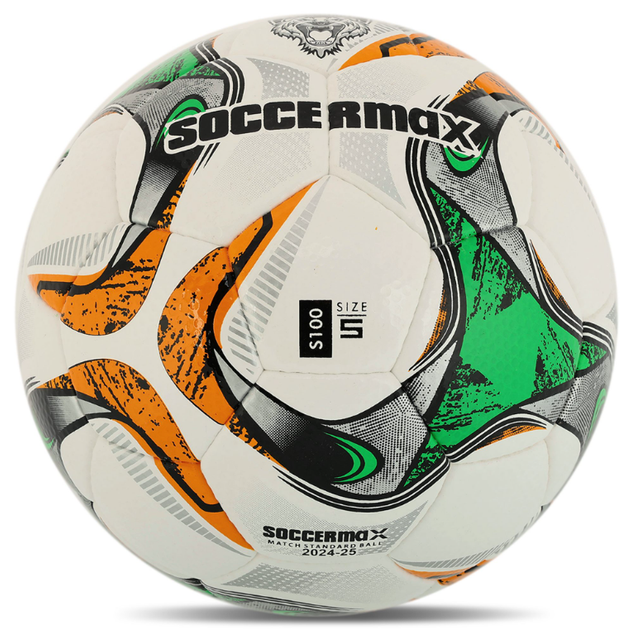 М'яч футбольний професійний ручне прошиття PU №5 SOCCERMAX FB-4069 (PU, біло-зелений) - Фото 5 М'яч футбольний професійний ручне прошиття PU №5 SOCCERMAX FB-4069 (PU, біло-зелений) - изображение 5