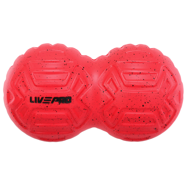 М'яч масажний подвійний для МФР та самомасажу Duoball LivePRO Peanut massage ball LP8509 ø19,4см червоний - зображення 4