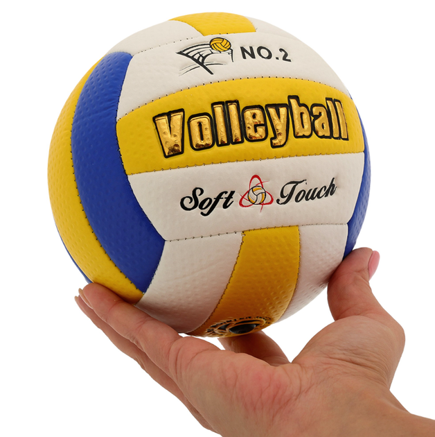М'яч волейбольний машинне пошиття №2 сувенірний SP-Sport VOLLEYBALL VB-1291 (№2, PVC, біло-жовто-синій) - Фото 7 М'яч волейбольний машинне пошиття №2 сувенірний SP-Sport VOLLEYBALL VB-1291 (№2, PVC, біло-жовто-синій) - изображение 7
