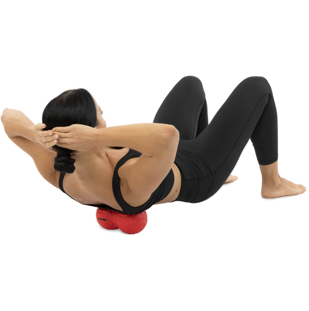М'яч масажний подвійний для МФР та самомасажу Duoball LivePRO Peanut massage ball LP8509 ø19,4см червоний - зображення 11