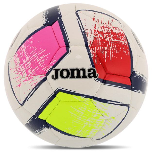 М'яч футбольний №4 ТPU ламінований зшитий вручну Joma DALI II 400649-203-T4 (№4, рожево-червоно-жовтий) - Фото 3 М'яч футбольний №4 ТPU ламінований зшитий вручну Joma DALI II 400649-203-T4 (№4, рожево-червоно-жовтий) - изображение 3
