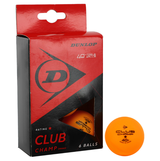 Набір м'ячів для настільного тенісу 6шт DUNLOP 679350N CLUB CHAMP (пластик, d-40мм, помаранчевий) - зображення 3