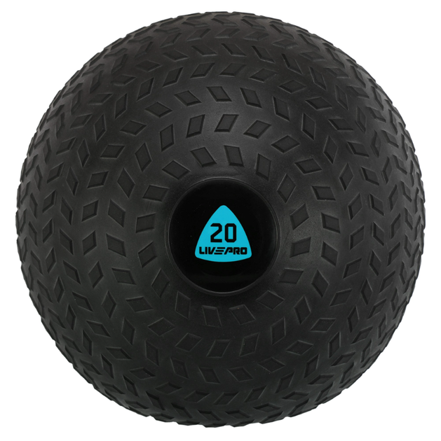 М'яч набивний слембол для кросфіту рифлений LiveUp SLAM BALL LP8105-20 20кг (PVC, мінеральний наповнювач, d-28см, чорний) - Фото 6 М'яч набивний слембол для кросфіту рифлений LiveUp SLAM BALL LP8105-20 20кг (PVC, мінеральний наповнювач, d-28см, чорний) - изображение 6