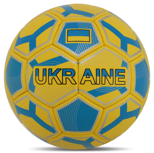 М'яч футбольний №5 PVC Гріппі зшитий вручну BALLONSTAR UKRAINE FB-8555 (PVC, №5, жовто-синій) - Фото 3 М'яч футбольний №5 PVC Гріппі зшитий вручну BALLONSTAR UKRAINE FB-8555 (PVC, №5, жовто-синій) - изображение 3