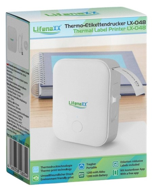 Drukarka etykiet Technaxx Lifenaxx LX-048 (4260358128344) - obraz 6