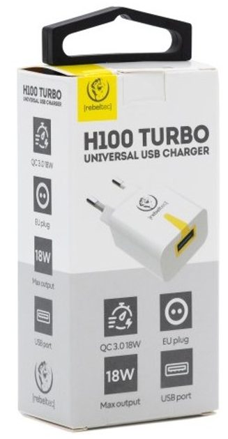 Мережевий зарядний пристрій Rebeltec H100 Turbo QC 3.0 (RBLAKT00002) - зображення 4