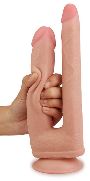 Фалоімітатор для подвійного проникнення Lovetoy Skinlike Double Penetration Soft Cock (20846000000000000) - зображення 2