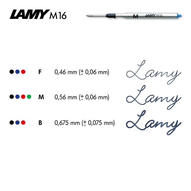 Стержень для шариковых ручек Lamy M16 синий M (1600152) - изображение 3