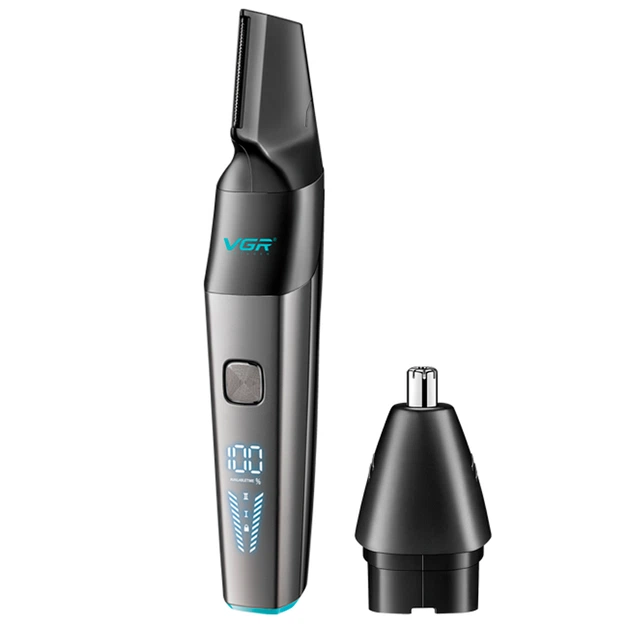 Аккумуляторный триммер для бровей, носа и ушей с USB и LED-дисплеем VGR V-603 Pro Черный - изображение 2