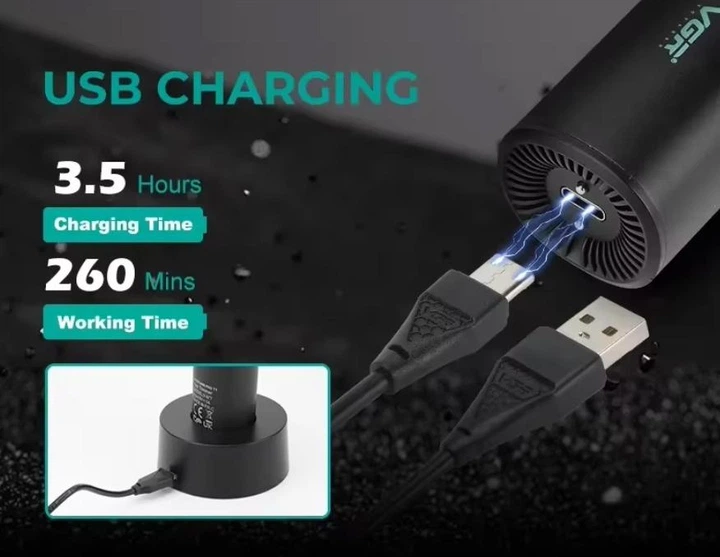 Аккумуляторный триммер для стрижки бороды и усов с USB и LED-дисплеем VGR V-977 Pro Черный + Масло - изображение 5