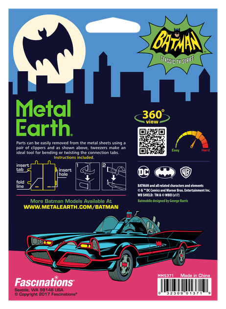 Металлический 3D конструктор "Автомобиль Batman TV Series Batmobile" - Фото 8 Металлический 3D конструктор "Автомобиль Batman TV Series Batmobile" - изображение 8