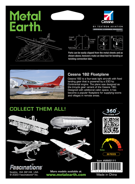 Металлический 3D конструктор "Самолет Cessna 182", Metal Earth, MMS111 - Фото 8 Металлический 3D конструктор "Самолет Cessna 182", Metal Earth, MMS111 - изображение 8