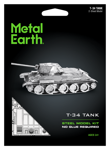 Металлический 3D конструктор "Танк Т-34", Metal Earth, MMS201 - Фото 7 Металлический 3D конструктор "Танк Т-34", Metal Earth, MMS201 - изображение 7