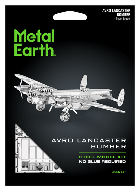 Металевий 3D конструктор Metal Earth "Британський бомбардувальник Avro Lancaster Bomber" (MMS067) - Фото 9 Металевий 3D конструктор Metal Earth "Британський бомбардувальник Avro Lancaster Bomber" (MMS067) - зображення 9
