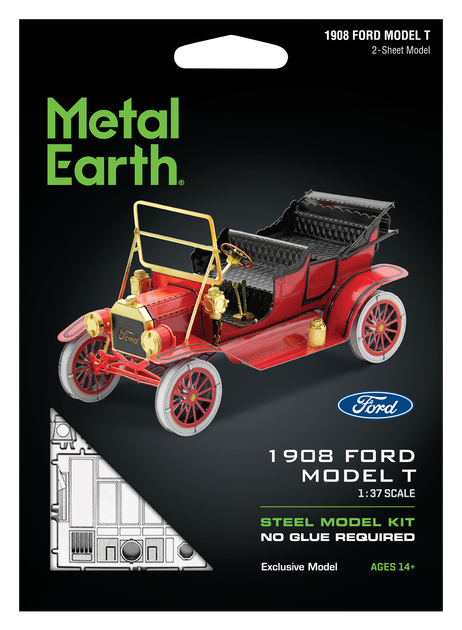 Металлический 3D конструктор "1908 Ford Model T, Красный/Золото", Metal Earth, MMS051C - изображение 7