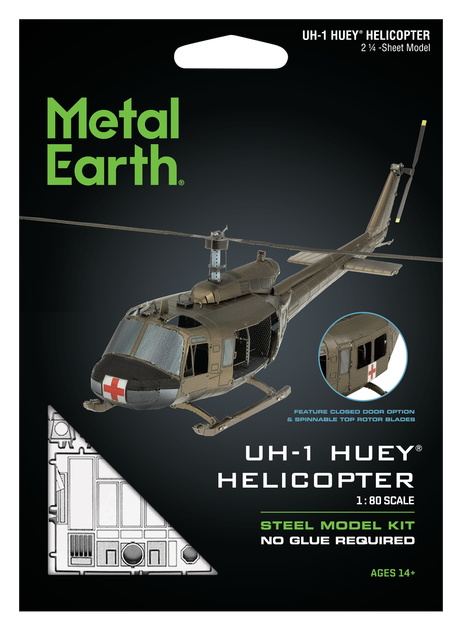 Металлический 3D конструктор "Американский вертолёт UH-1" - изображение 7
