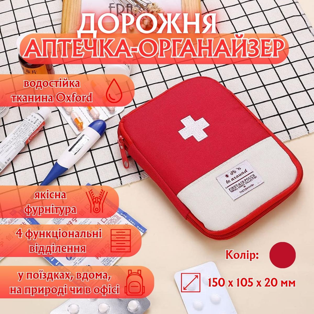 Дорожня аптечка-органайзер MedicBag, червона - зображення 1