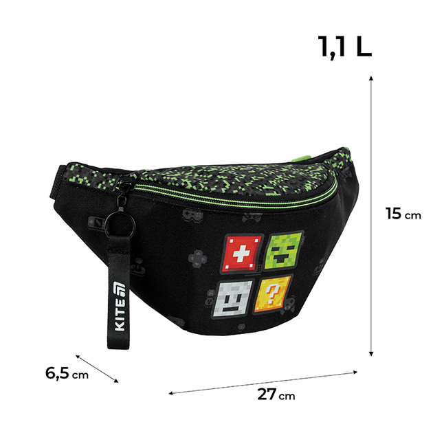 Сумка-бананка дитяча Kite Kids Sweety Cat 27x15x6.5 см Чорна (K25-2577-2) - зображення 2
