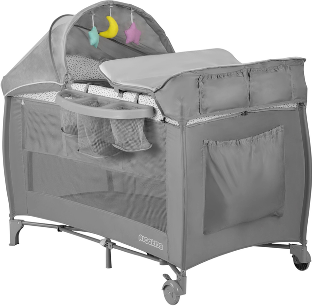 Дорожнє ліжечко Ricokids RK-242 сіре (5903890606268) - зображення 3